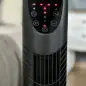 Ventilador de Torre con Control Remoto con 3 Velocidades y Modos de Función con Temporizador de 7,5h Ø18x78,5cm Negro