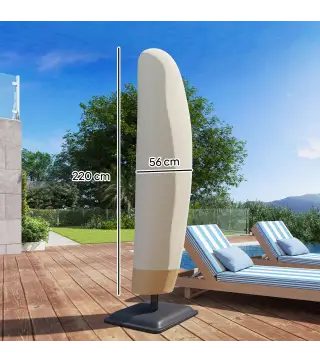 Funda para Sombrilla de Jardín Funda para Parasol Impermeable Tela Oxford 600D Cubierta de Parasol con Cremallera para Jardín Ex