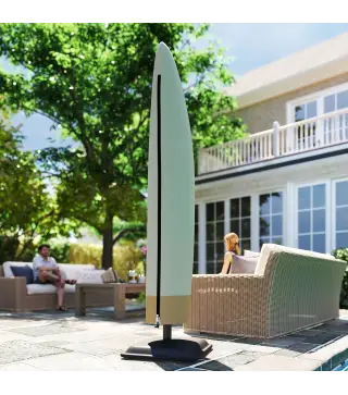 Funda para Sombrilla de Jardín Funda para Parasol Impermeable Tela Oxford 600D Cubierta de Parasol con Cremallera para Jardín Ex