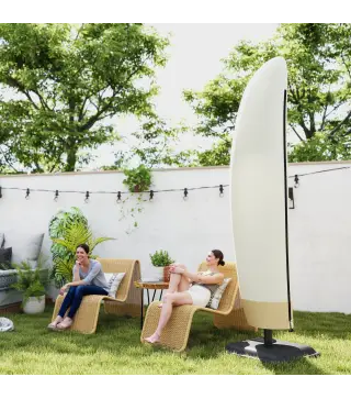 Funda para Sombrilla de Jardín Funda para Parasol Impermeable Tela Oxford 600D Cubierta de Parasol con Cremallera para Jardín Ex