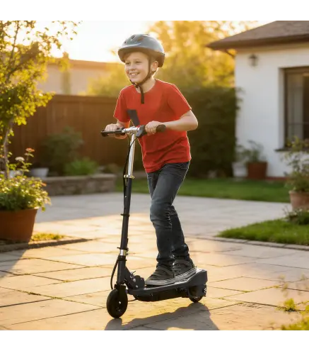 Patinete Eléctrico para Niños de +7 Años Scooter Plegable con Altura Ajustable Batería Recargable 24V Velocidad hasta 12 km/h y