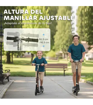 Patinete Eléctrico para Niños de +7 Años Scooter Plegable con Altura Ajustable Batería Recargable 24V Velocidad hasta 12 km/h y