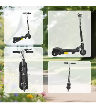 Patinete Eléctrico para Niños de +7 Años Scooter Plegable con Altura Ajustable Batería Recargable 24V Velocidad hasta 12 km/h y