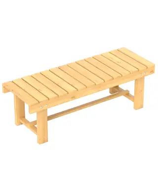 Banco de Jardín de Madera de Abeto de 2 Plazas para Jardín o Terraza Soporta hasta 250 kg 110x38x35 cm Natural