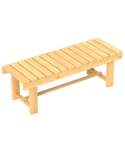 Banco de Jardín de Madera de Abeto de 2 Plazas para Jardín o Terraza Soporta hasta 250 kg 110x38x35 cm Natural