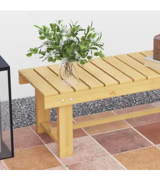 Banco de Jardín de Madera de Abeto de 2 Plazas para Jardín o Terraza Soporta hasta 250 kg 110x38x35 cm Natural
