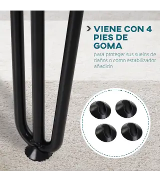 Conjunto de 4 Patas para Mesa de Estilo Industrial y Diseño Horquilla con Protectores Anti-arañazos de Goma 12x12x71cm Tornillos
