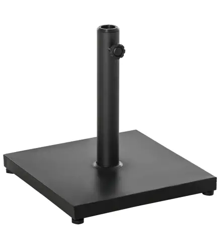 Base para Sombrilla Ajustable 40x40x43 cm de 13 kg Pie de Parasol Cuadrado Relleno de Cemento para Mástil de 35/38/48mm