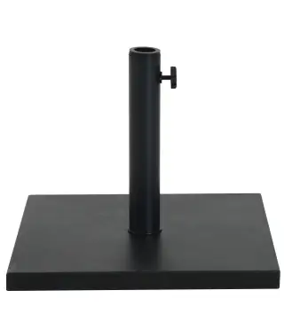 Base para Sombrilla Ajustable 40x40x43 cm de 13 kg Pie de Parasol Cuadrado Relleno de Cemento para Mástil de 35/38/48mm