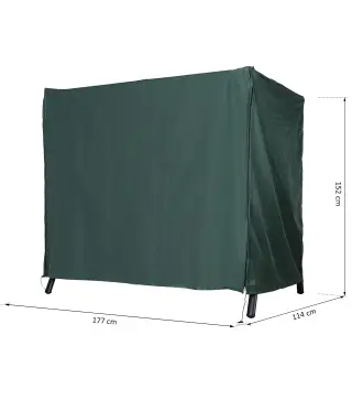 Funda para Balancín de Jardín con Cremallera Cubierta para Muebles de Exterior 177x114x152cm Verde Oscuro