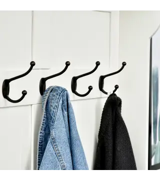 Perchero con Zapatero Perchero con Banco Perchero Recibidor con 5 Ganchos y Espacio de Almacenaje 96x34x179,7 cm Marfil