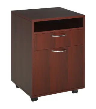 Cajonera de Escritorio con Ruedas Cajón Compartimento Puerta Archivador Móvil para Estudio 40x35x60 cm Café Oscuro