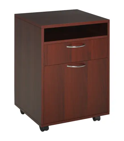 Cajonera de Escritorio con Ruedas Cajón Compartimento Puerta Archivador Móvil para Estudio 40x35x60 cm Café Oscuro