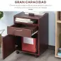 Cajonera de Escritorio con Ruedas Cajón Compartimento Puerta Archivador Móvil para Estudio 40x35x60 cm Café Oscuro