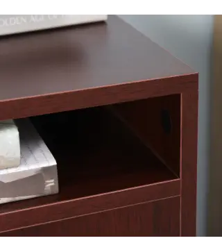 Cajonera de Escritorio con Ruedas Cajón Compartimento Puerta Archivador Móvil para Estudio 40x35x60 cm Café Oscuro