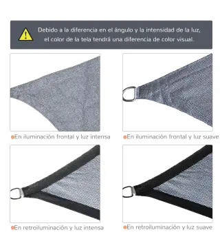 Toldo de Terraza Rectangular 4x6 m de HDPE con Anillas de Acero Inoxidable y Cuerdas para Jardín Patio Gris