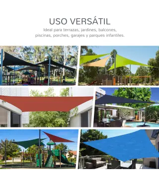 Toldo de Terraza Rectangular 4x6 m de HDPE con Anillas de Acero Inoxidable y Cuerdas para Jardín Patio Gris