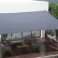 Toldo de Terraza Rectangular 4x6 m de HDPE con Anillas de Acero Inoxidable y Cuerdas para Jardín Patio Gris
