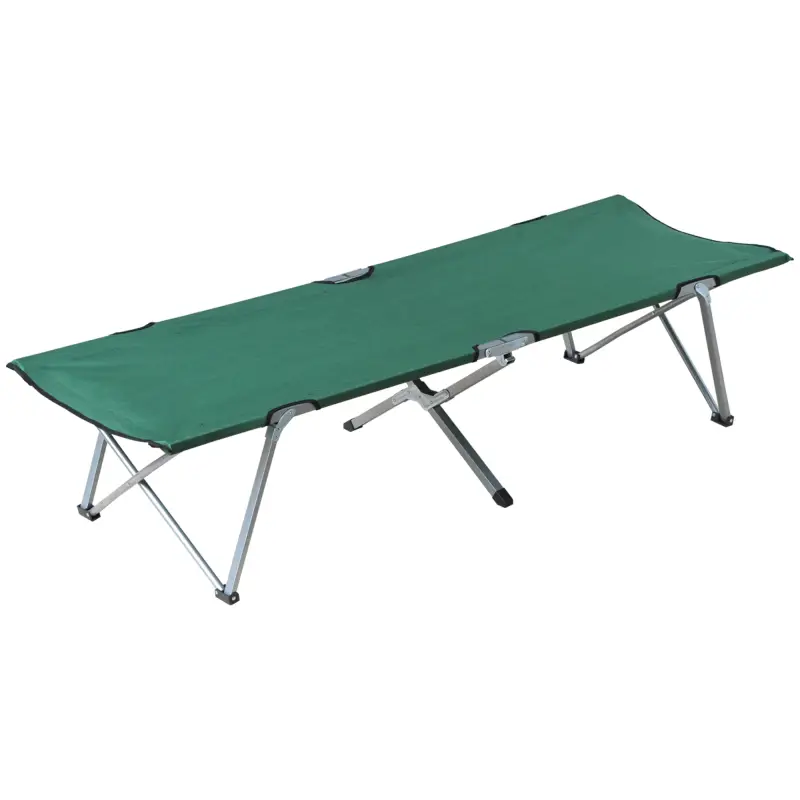 Cama de Acampada Plegable de Tela Oxford 600D con Marco Metálico Carga 136 kg para Playa Senderismo 193x64x40 cm Verde