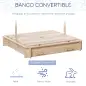 Arenero Infantil con Toldo Ajustable en Altura 2 Bancos y Respaldos Desmontables para Patio 106x106x115 cm Natural Arenero Infantil con Toldo Ajustable en Altura 2 Bancos y Respaldos Desmontables para Patio 106x106x115 cm Natural