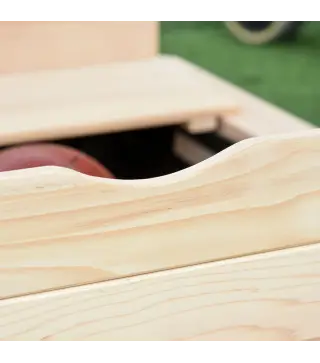 Arenero Infantil con Toldo Ajustable en Altura 2 Bancos y Respaldos Desmontables para Patio 106x106x115 cm Natural