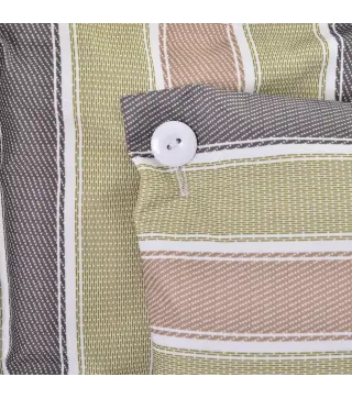 Silla Colgante Estampado Rayas Hamaca con Cojín Reposacabezas para Interior Exterior 100x106 cm Carga Máx. 100 kg