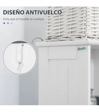 Columna de Baño con 3 Compartimientos Puerta y Estantes Ajustables para Ducha Aseo 34x23x165 cm Blanco