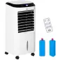Climatizador Evaporativo Enfriador de Aire Portátil 10L Humidificador Ventilador 60W Pantalla LED 38,2x31,6x76 cm Blanco
