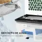Climatizador Evaporativo Enfriador de Aire Portátil 10L Humidificador Ventilador 60W Pantalla LED 38,2x31,6x76 cm Blanco