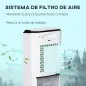 Climatizador Evaporativo Enfriador de Aire Portátil 10L Humidificador Ventilador 60W Pantalla LED 38,2x31,6x76 cm Blanco