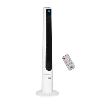 Ventilador de Torre Silencioso 50W con Control Remoto 3 Velocidades 3 Modos Temporizador 12H Oscilación 40° Blanco