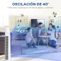 Ventilador de Torre Silencioso 50W con Control Remoto 3 Velocidades 3 Modos Temporizador 12H Oscilación 40° Blanco