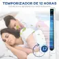 Ventilador de Torre Silencioso 50W con Control Remoto 3 Velocidades 3 Modos Temporizador 12H Oscilación 40° Blanco