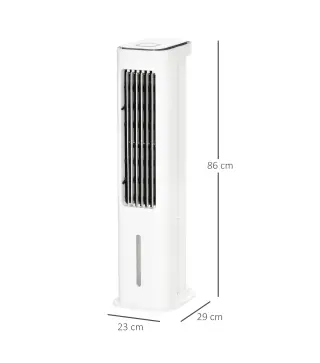 Climatizador Evaporativo Bajo Consumo 75W Altura 86 cm Oscilante con Control Remoto Depósito 5L 3 Modos 3 Velocidades Temporizad