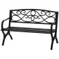 Banco de Jardín de 2 Plazas con Respaldo y Reposabrazos Estilo Vintage Exterior Carga 240 kg Hierro Fundido Acero Negro Banco de Jardín de 2 Plazas con Respaldo y Reposabrazos Estilo Vintage Exterior Carga 240 kg Hierro Fundido Acero Negro