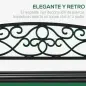 Banco de Jardín de 2 Plazas con Respaldo y Reposabrazos Estilo Vintage para Terraza Balcón Patio Exterior Carga 240 kg Hierro Fu