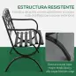Banco de Jardín de 2 Plazas con Respaldo y Reposabrazos Estilo Vintage para Terraza Balcón Patio Exterior Carga 240 kg Hierro Fu