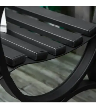 Banco de Jardín de 2 Plazas con Respaldo y Reposabrazos Estilo Vintage para Terraza Balcón Patio Exterior Carga 240 kg Hierro Fu