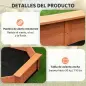 Arenero de Madera para Niños de 3-8 Años con Cubierta de Poliéster para Patio Jardín 139,5x139,5x21,5 cm Rojo y Azul