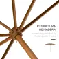Sombrilla Terraza Exterior Ø300 cm con Techo Ventilado y Poste Desmontable de Madera para Terraza Patio Caqui