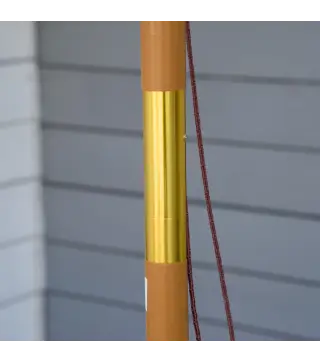 Sombrilla Terraza Exterior Ø300 cm con Techo Ventilado y Poste Desmontable de Madera para Terraza Patio Caqui