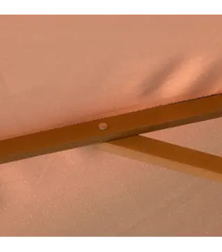 Sombrilla Terraza Exterior Ø300 cm con Techo Ventilado y Poste Desmontable de Madera para Terraza Patio Caqui