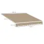 Techo de Repuesto para Toldo 382x240 cm Lona para Toldo con Dobladillo Protección UV Impermeable para Patio Beige
