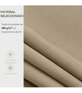 Techo de Repuesto para Toldo 382x240 cm Lona para Toldo con Dobladillo Protección UV Impermeable para Patio Beige