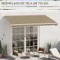 Techo de Repuesto para Toldo 382x240 cm Lona para Toldo con Dobladillo Protección UV Impermeable para Patio Beige