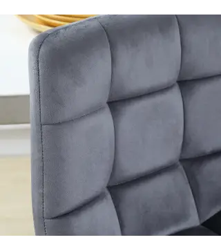 Juego de 2 Taburetes Altos de Cocina Taburetes de Bar Tapizados en Terciopelo con Reposapiés y Respaldo Gris