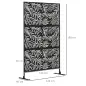 Biombo Separador de Ambientes con Diseño de Hoja de Sauce Biombo para Exterior Jardín Patio Terraza 122x45x198 cm Negro