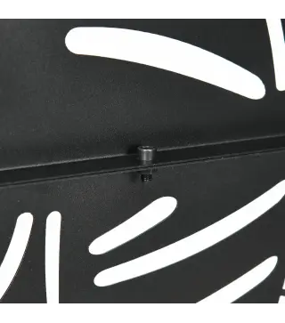 Biombo Separador de Ambientes con Diseño de Hoja de Sauce Biombo para Exterior Jardín Patio Terraza 122x45x198 cm Negro