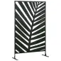 Biombo Separador de Ambientes con Diseño de Hoja de Plátano Biombo para Exterior Jardín Patio Terraza 122x45x198cm Negro