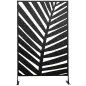 Biombo Separador de Ambientes con Diseño de Hoja de Plátano Biombo para Exterior Jardín Patio Terraza 122x45x198cm Negro